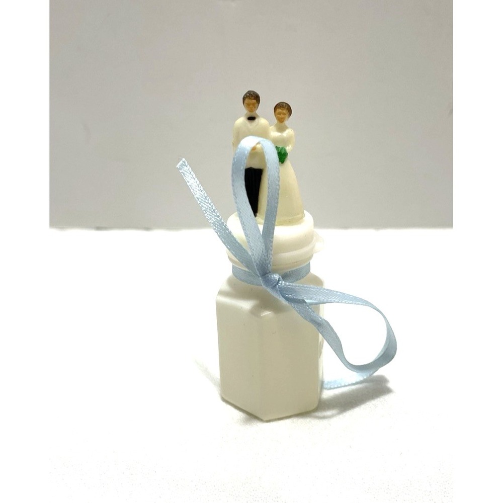 Vintage Bride & Groom Wedding Bubbles Favor Party Anniversary Retro Cake Topper